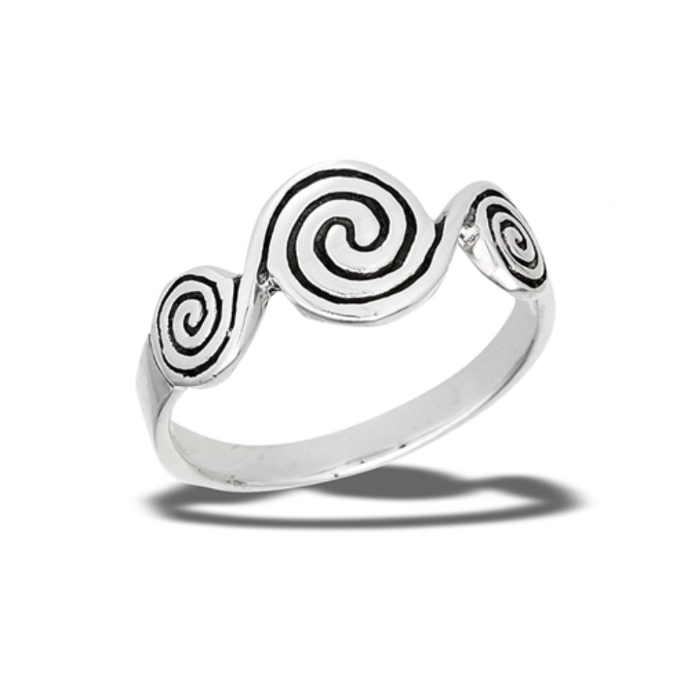 "Triple Spiral" sterling ring